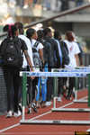 Women hurdlers head for the starting line