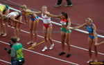 Heptathlon competitors took a bow after their final event